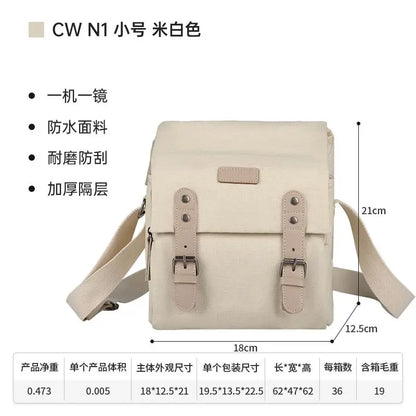 Canvas Camera Bag Waterproof Anti Theft Vintage Photography Shoulder Cases For Camera Pouch Travel Photography Portable Bag