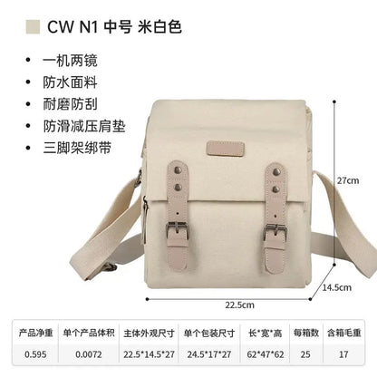 Canvas Camera Bag Waterproof Anti Theft Vintage Photography Shoulder Cases For Camera Pouch Travel Photography Portable Bag