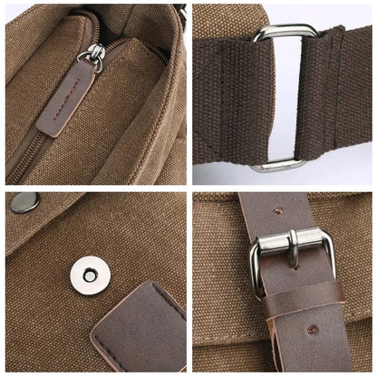 Canvas Men Business Messenger Bags for Men Shoulder Bag Vintage Canvas Crossbody Pack Retro Casual Office Travel Bag