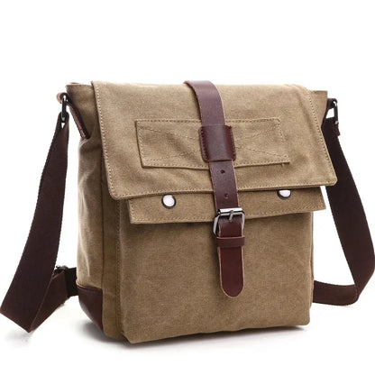 Canvas Men Business Messenger Bags for Men Shoulder Bag Vintage Canvas Crossbody Pack Retro Casual Office Travel Bag