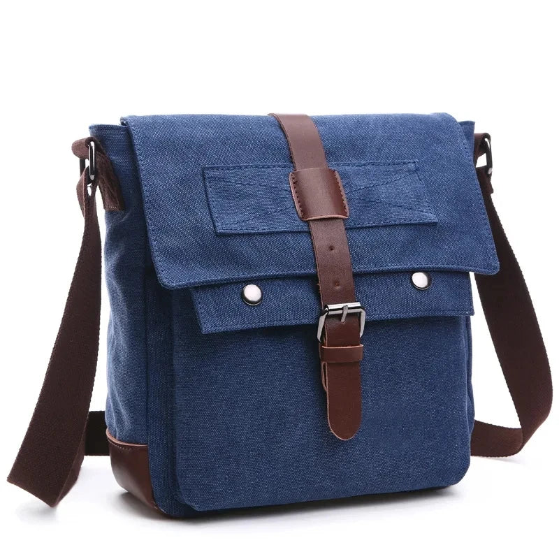 Canvas Men Business Messenger Bags for Men Shoulder Bag Vintage Canvas Crossbody Pack Retro Casual Office Travel Bag