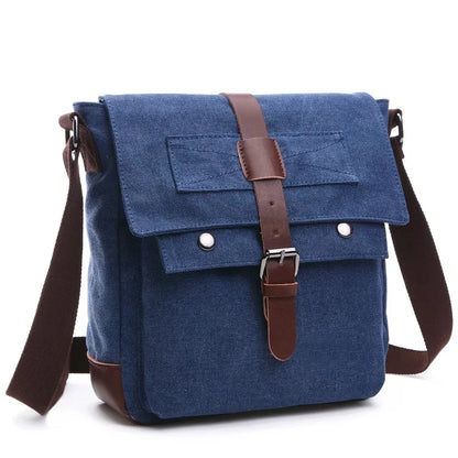 Canvas Men Business Messenger Bags for Men Shoulder Bag Vintage Canvas Crossbody Pack Retro Casual Office Travel Bag