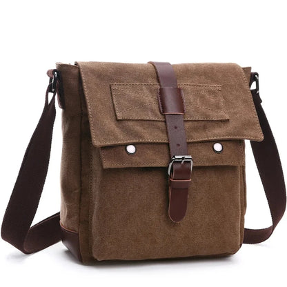 Canvas Men Business Messenger Bags for Men Shoulder Bag Vintage Canvas Crossbody Pack Retro Casual Office Travel Bag