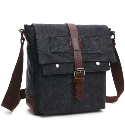 Canvas Men Business Messenger Bags for Men Shoulder Bag Vintage Canvas Crossbody Pack Retro Casual Office Travel Bag