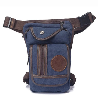 Canvas/Nylon Men Waist Pack Leg Drop Motorcycle Crossbody Messenger Shoulder Belt Bum Male Hip Purse Pouch Thigh Fanny Bags
