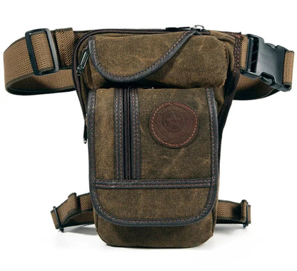 Canvas/Nylon Men Waist Pack Leg Drop Motorcycle Crossbody Messenger Shoulder Belt Bum Male Hip Purse Pouch Thigh Fanny Bags