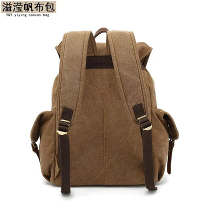 Canvas Retro Men's Backpack Large Capacity 20-35L Anti-Theft Bag Wear-Resistant Back for School Teenagers