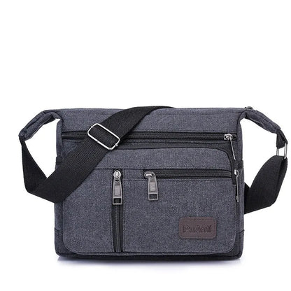 Canvas Shoulder Bag Bottle Men Handbag Casual Simple Fashion Retro Crossbody Bag Cross Square Multi Layered Top-handle Bag Tote