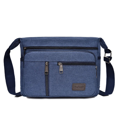 Canvas Shoulder Bag Bottle Men Handbag Casual Simple Fashion Retro Crossbody Bag Cross Square Multi Layered Top-handle Bag Tote