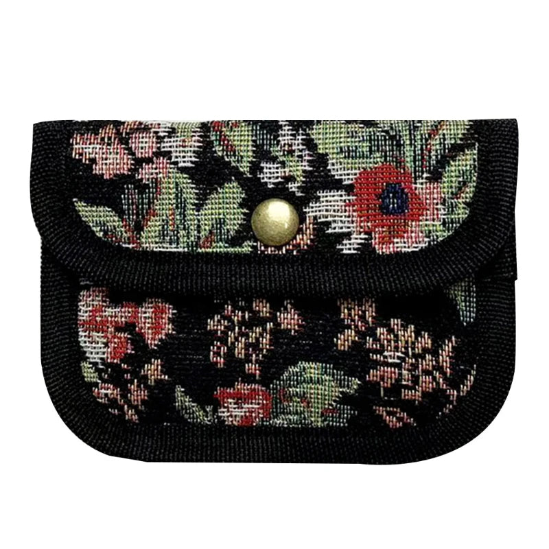 Canvas Striped Coin Purse Mini Card Wallet Cute Change Purses Women Girls Keys Earphone Case