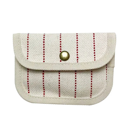 Canvas Striped Coin Purse Mini Card Wallet Cute Change Purses Women Girls Keys Earphone Case