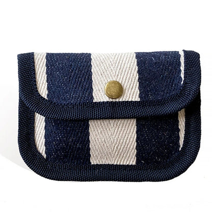 Canvas Striped Coin Purse Mini Card Wallet Cute Change Purses Women Girls Keys Earphone Case