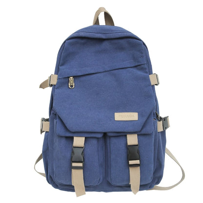 Canvas Unisex Backpacks For Women Multi Pocket Travel Backpack School Bags For Girls Laptop Bag Man Back Packs Female