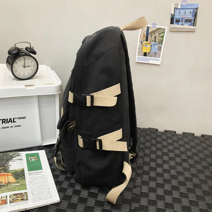Canvas Unisex Backpacks For Women Multi Pocket Travel Backpack School Bags For Girls Laptop Bag Man Back Packs Female