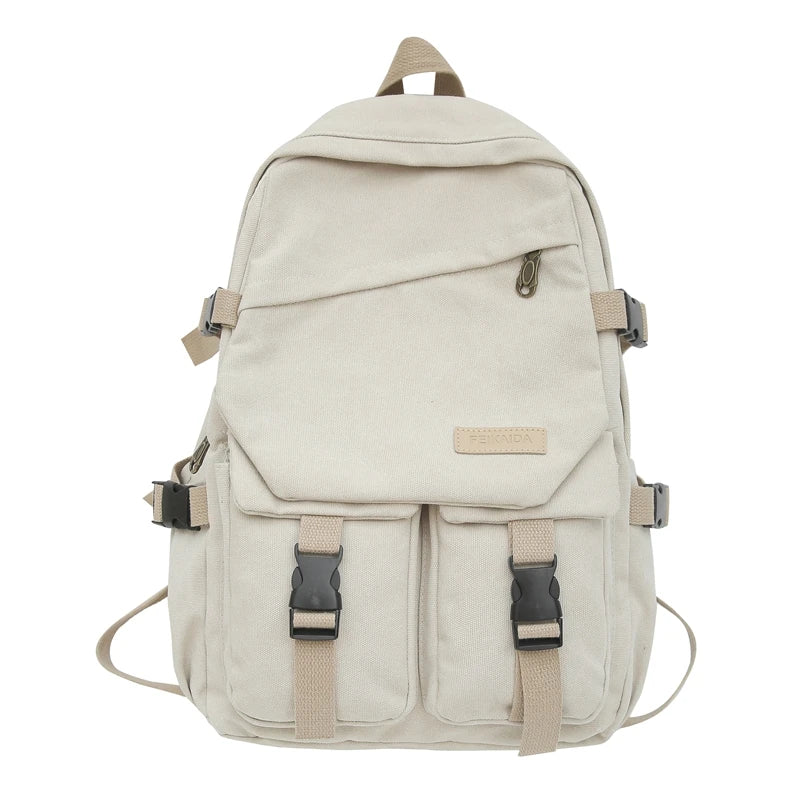 Canvas Unisex Backpacks For Women Multi Pocket Travel Backpack School Bags For Girls Laptop Bag Man Back Packs Female