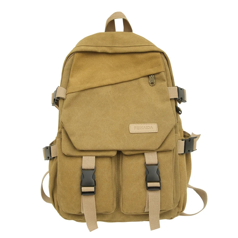 Canvas Unisex Backpacks For Women Multi Pocket Travel Backpack School Bags For Girls Laptop Bag Man Back Packs Female