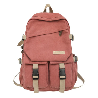 Canvas Unisex Backpacks For Women Multi Pocket Travel Backpack School Bags For Girls Laptop Bag Man Back Packs Female
