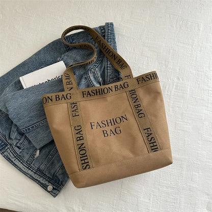 Canvas Women Tote Bags Large Capacity Fashion Female Shoulder Bag Commuting Carrying Bag Casual Designer Handbag Shopper Bag