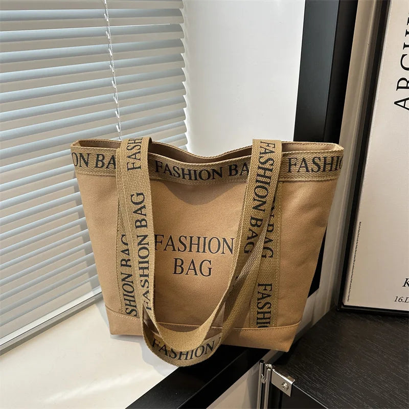 Canvas Women Tote Bags Large Capacity Fashion Female Shoulder Bag Commuting Carrying Bag Casual Designer Handbag Shopper Bag