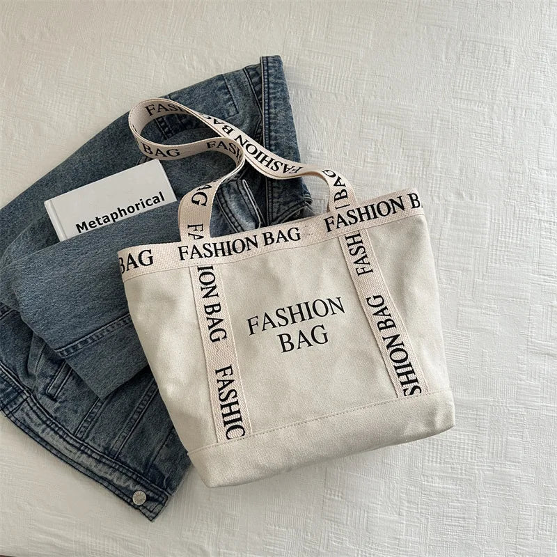 Canvas Women Tote Bags Large Capacity Fashion Female Shoulder Bag Commuting Carrying Bag Casual Designer Handbag Shopper Bag