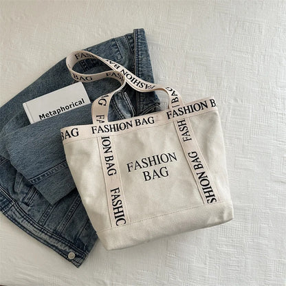 Canvas Women Tote Bags Large Capacity Fashion Female Shoulder Bag Commuting Carrying Bag Casual Designer Handbag Shopper Bag