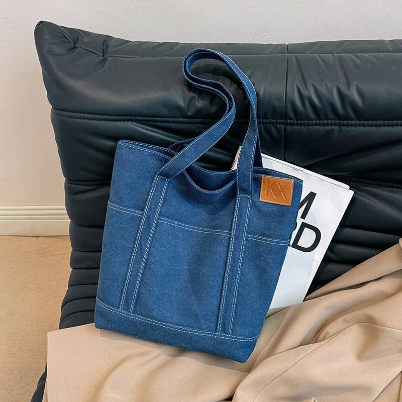 Canvas Women Tote Bags Large Capacity Fashion Female Shoulder Bag Commuting Carrying Bag Casual Designer Handbag Shopper Bag