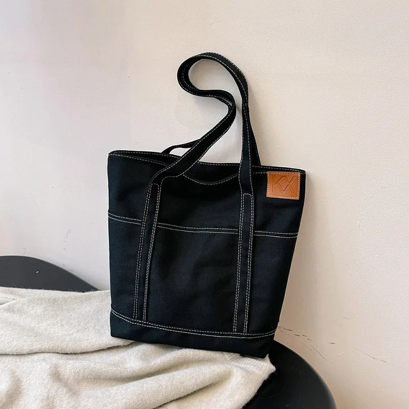 Canvas Women Tote Bags Large Capacity Fashion Female Shoulder Bag Commuting Carrying Bag Casual Designer Handbag Shopper Bag