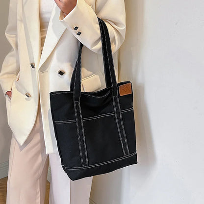 Canvas Women Tote Bags Large Capacity Fashion Female Shoulder Bag Commuting Carrying Bag Casual Designer Handbag Shopper Bag