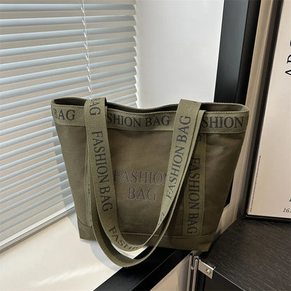 Canvas Women Tote Bags Large Capacity Fashion Female Shoulder Bag Commuting Carrying Bag Casual Designer Handbag Shopper Bag