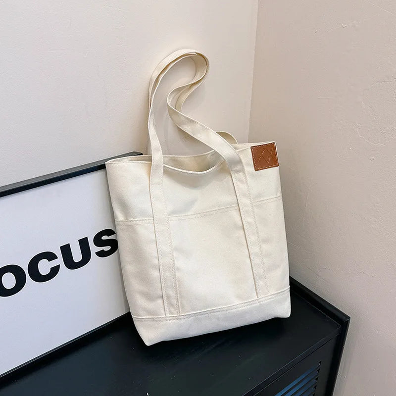 Canvas Women Tote Bags Large Capacity Fashion Female Shoulder Bag Commuting Carrying Bag Casual Designer Handbag Shopper Bag