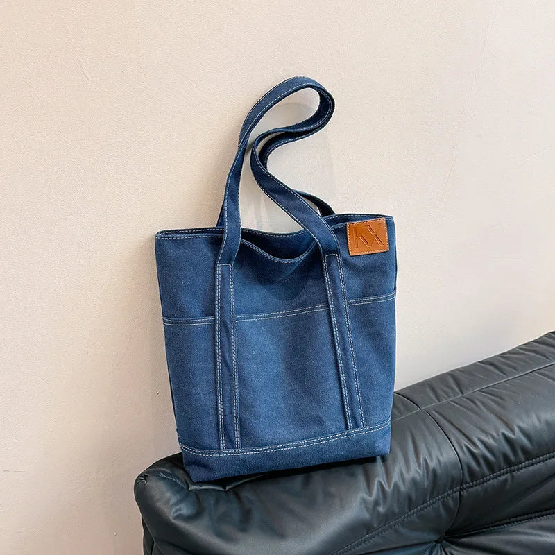 Canvas Women Tote Bags Large Capacity Fashion Female Shoulder Bag Commuting Carrying Bag Casual Designer Handbag Shopper Bag
