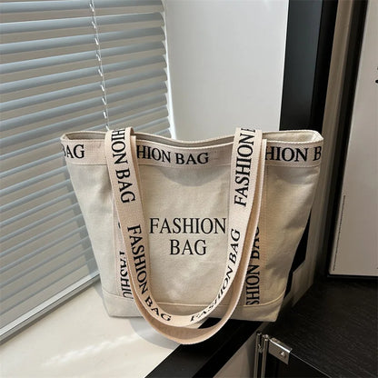 Canvas Women Tote Bags Large Capacity Fashion Female Shoulder Bag Commuting Carrying Bag Casual Designer Handbag Shopper Bag