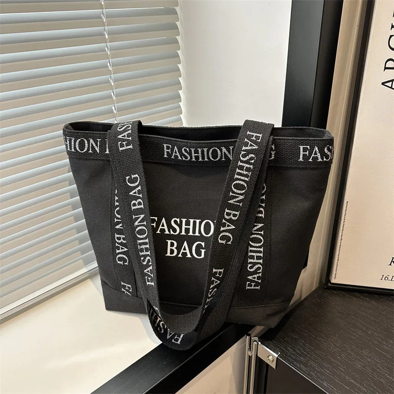 Canvas Women Tote Bags Large Capacity Fashion Female Shoulder Bag Commuting Carrying Bag Casual Designer Handbag Shopper Bag