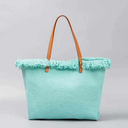 Canvas Women's Niche High-end 2024 Large Capacity Commuting Resort Style Tote Travel Shoulder Bag Handbag