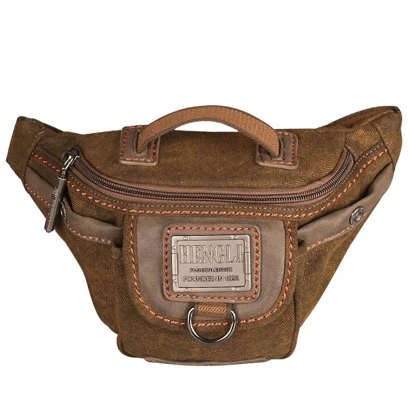 Canvas bag casual waist bag European and American retro small satchel personalized canvas bag