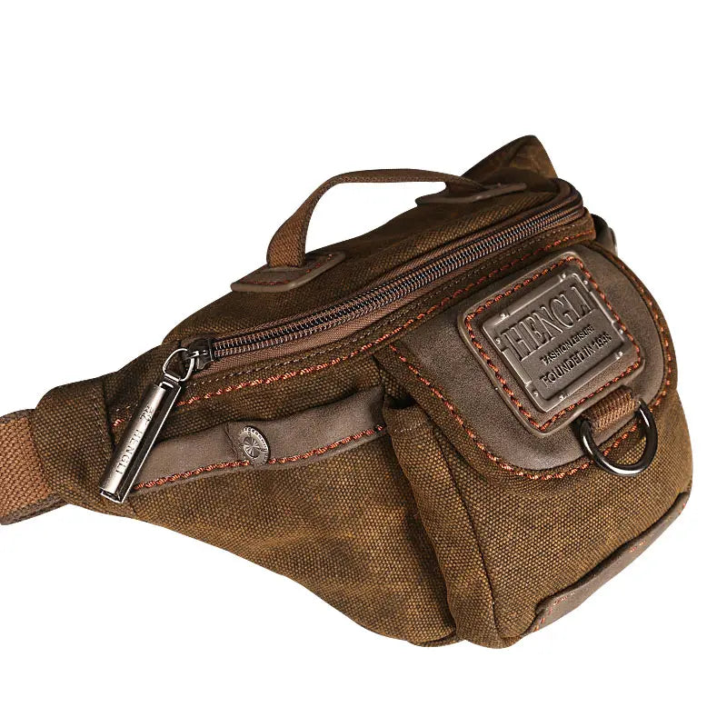 Canvas bag casual waist bag European and American retro small satchel personalized canvas bag