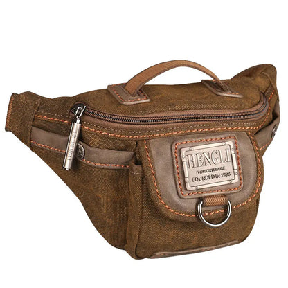 Canvas bag casual waist bag European and American retro small satchel personalized canvas bag