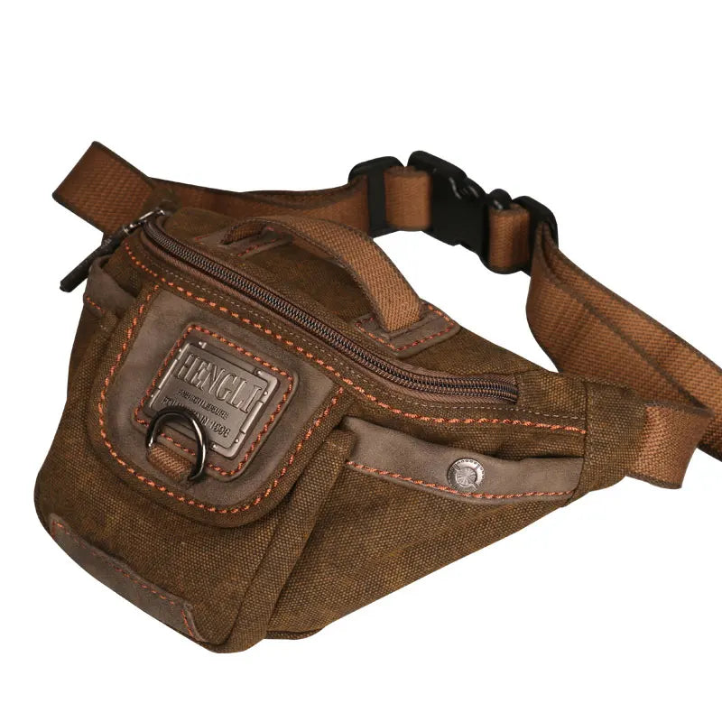 Canvas bag casual waist bag European and American retro small satchel personalized canvas bag