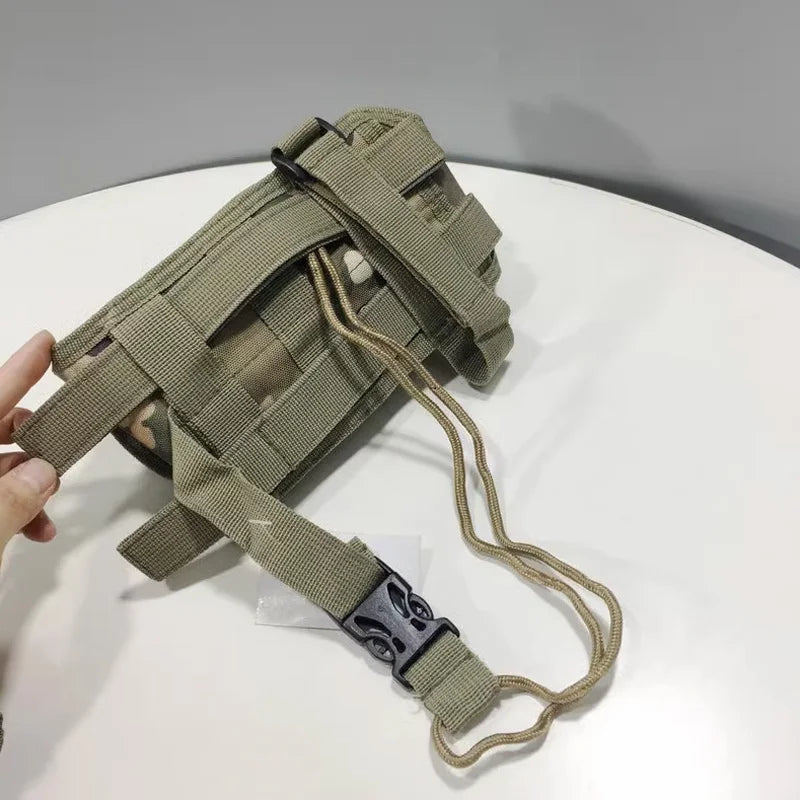 Canvas multifunctional mobile phone bag, outdoor sports tactical small bag, wear-resistant and waterproof portable handbag