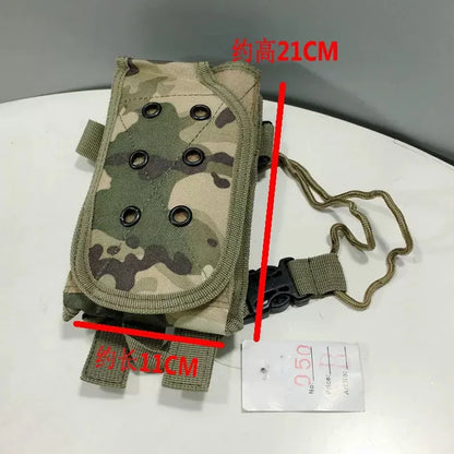 Canvas multifunctional mobile phone bag, outdoor sports tactical small bag, wear-resistant and waterproof portable handbag