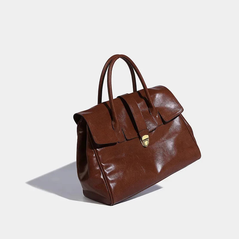 Capacity Commuter Tote Bag 2024 Casual Retro High-end Briefcase Large High-quality Women's Handbag