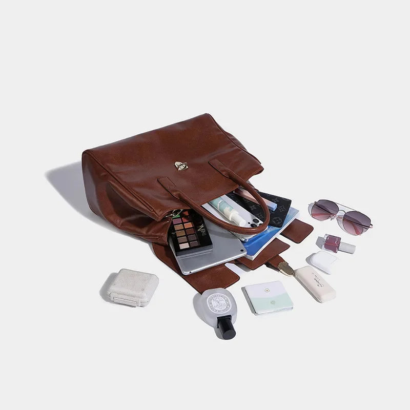 Capacity Commuter Tote Bag 2024 Casual Retro High-end Briefcase Large High-quality Women's Handbag