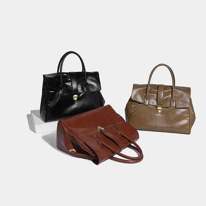 Capacity Commuter Tote Bag 2024 Casual Retro High-end Briefcase Large High-quality Women's Handbag