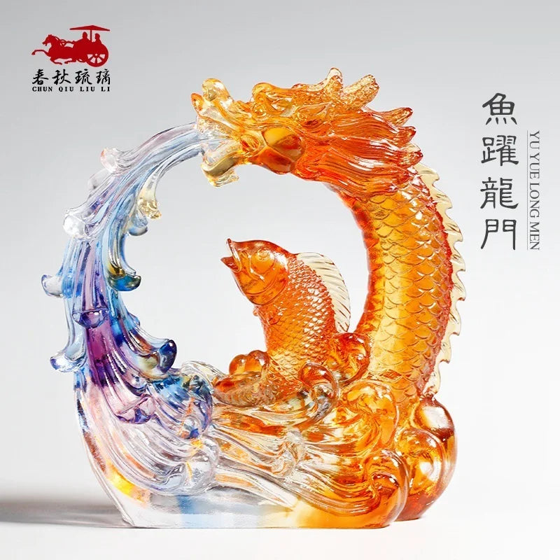 Carp Leaping the Long Gate glass koi business ornament gift crafts high status fish dragon