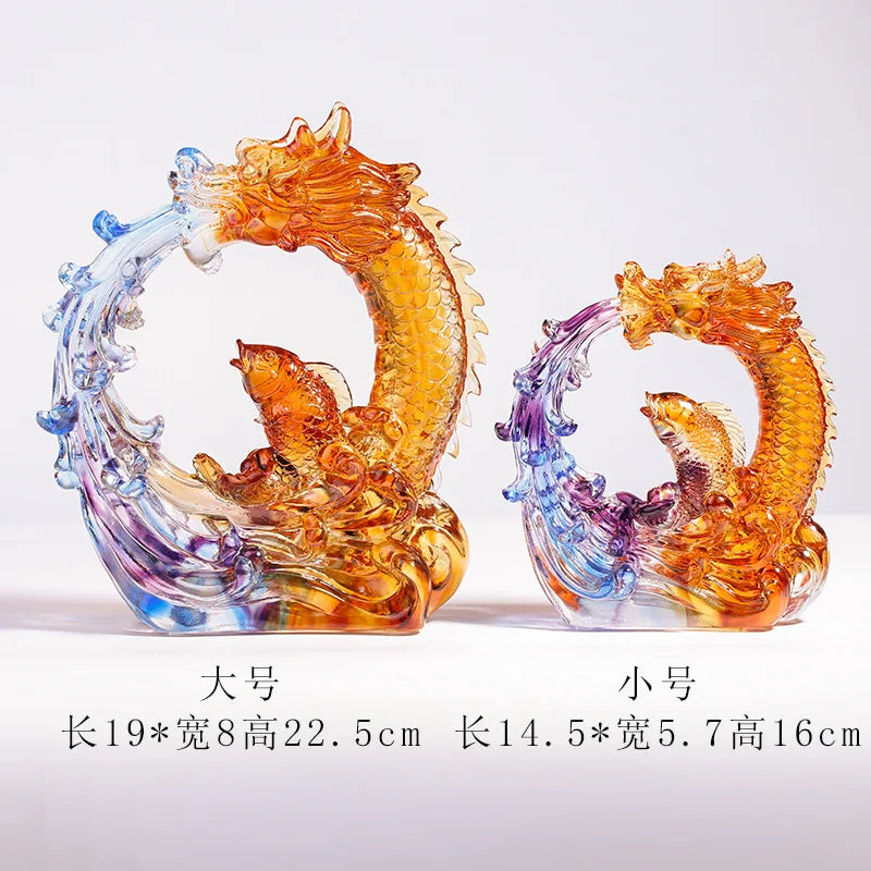 Carp Leaping the Long Gate glass koi business ornament gift crafts high status fish dragon