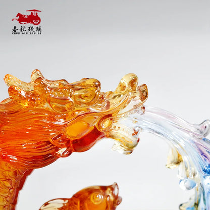 Carp Leaping the Long Gate glass koi business ornament gift crafts high status fish dragon