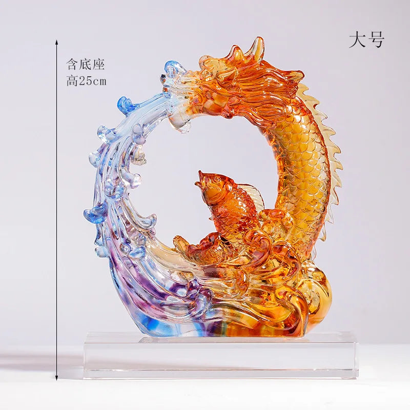 Carp Leaping the Long Gate glass koi business ornament gift crafts high status fish dragon
