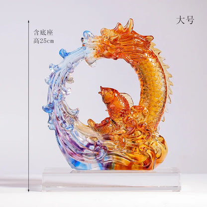 Carp Leaping the Long Gate glass koi business ornament gift crafts high status fish dragon