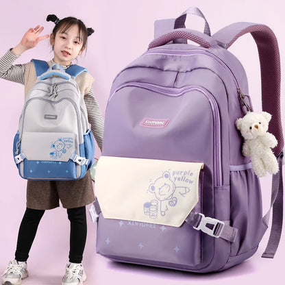 Cartoon Bear School Bags Large Travel Backpacks Primary and Secondary Students Backpacks for Girls Class Bags Women Kawaii Pack