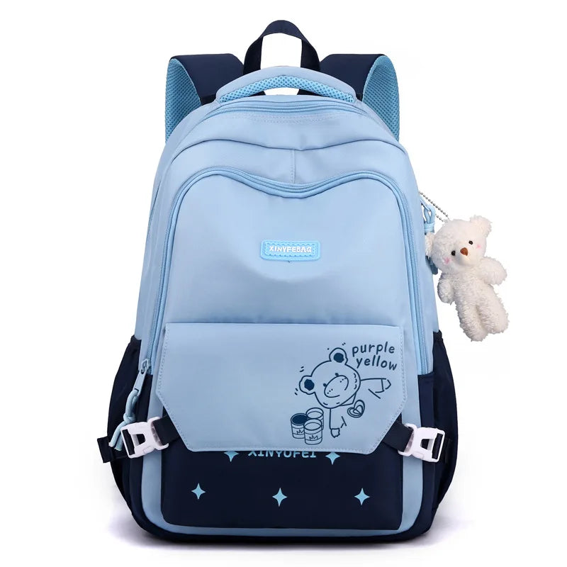 Cartoon Bear School Bags Large Travel Backpacks Primary and Secondary Students Backpacks for Girls Class Bags Women Kawaii Pack